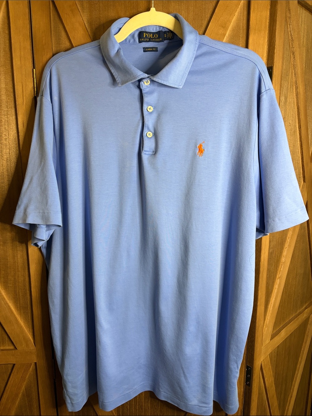 POLO RALPH LAUREN Light Blue Classic Fit Short Sleeve Polo Shirt XL